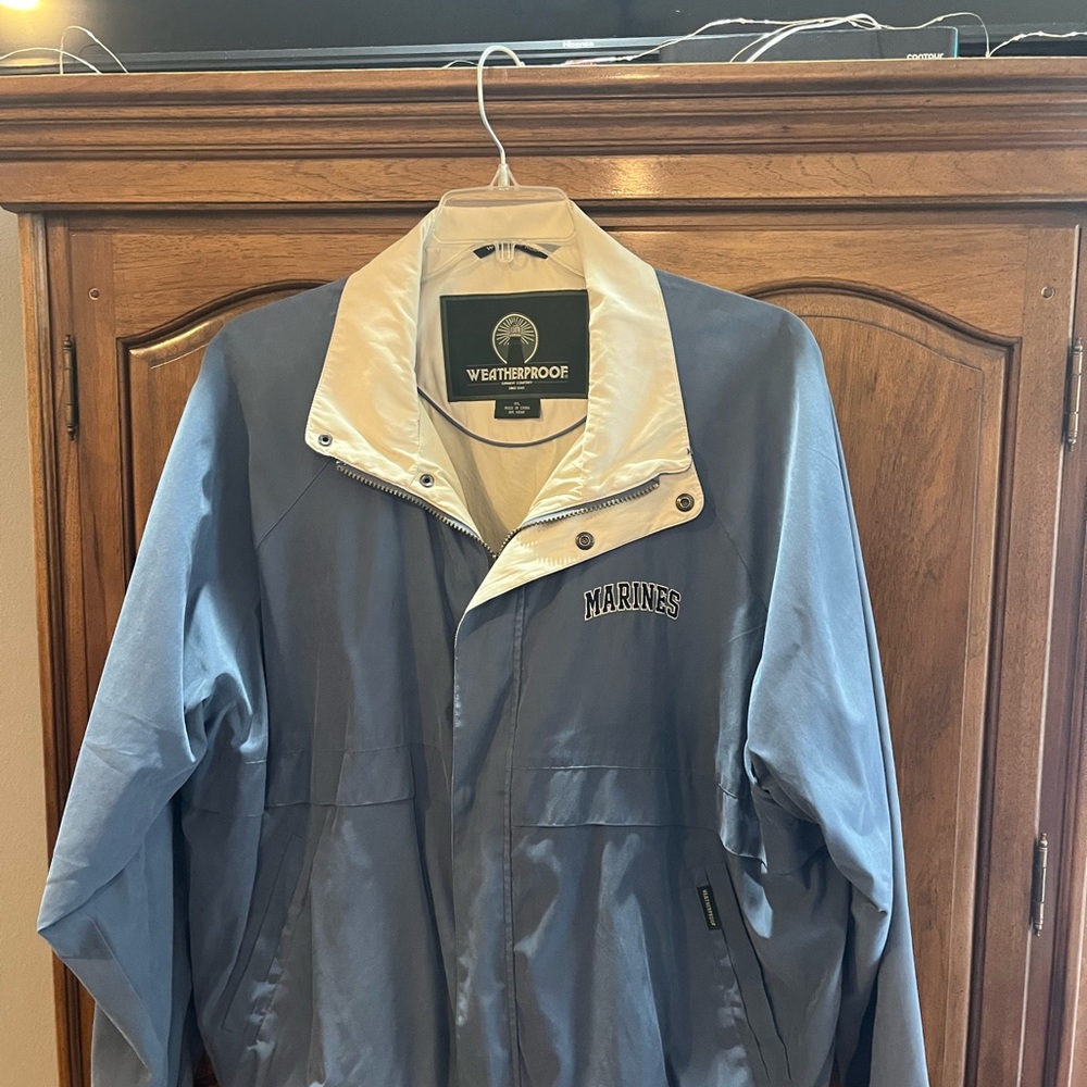 Weatherproof Blue and Cream Men's Military Jacket